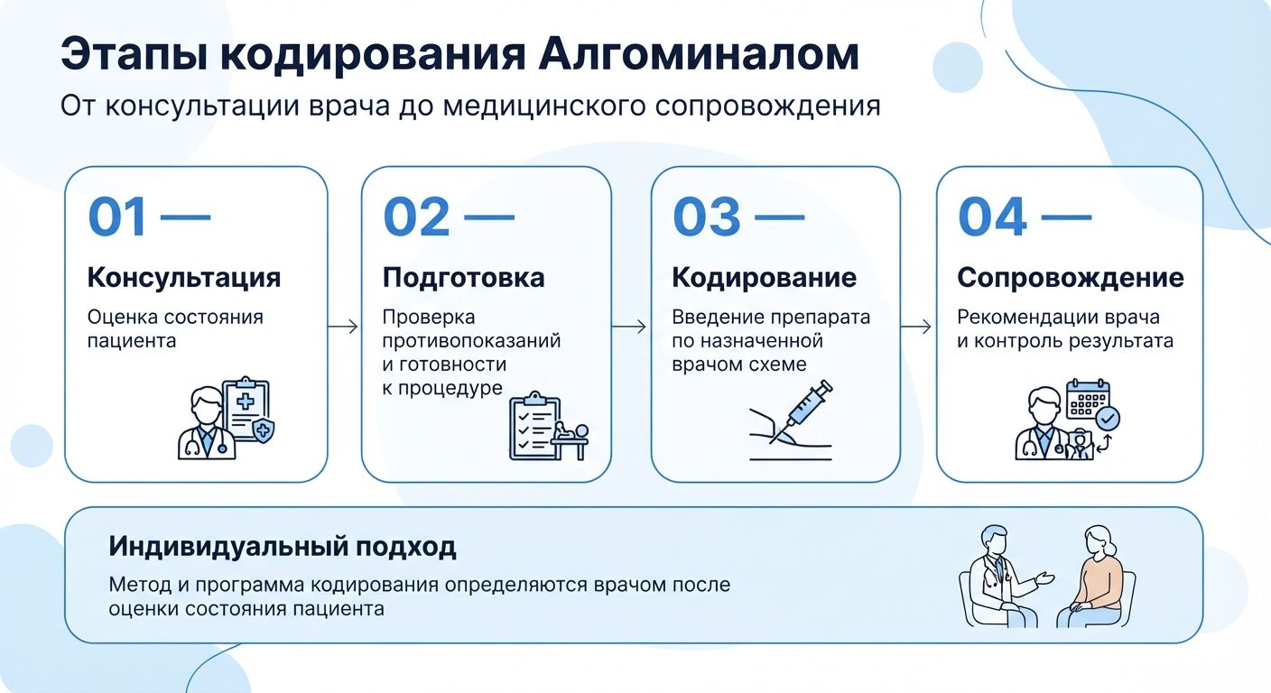 Кодирование препаратом «Алгоминал» в Ступино инфографика