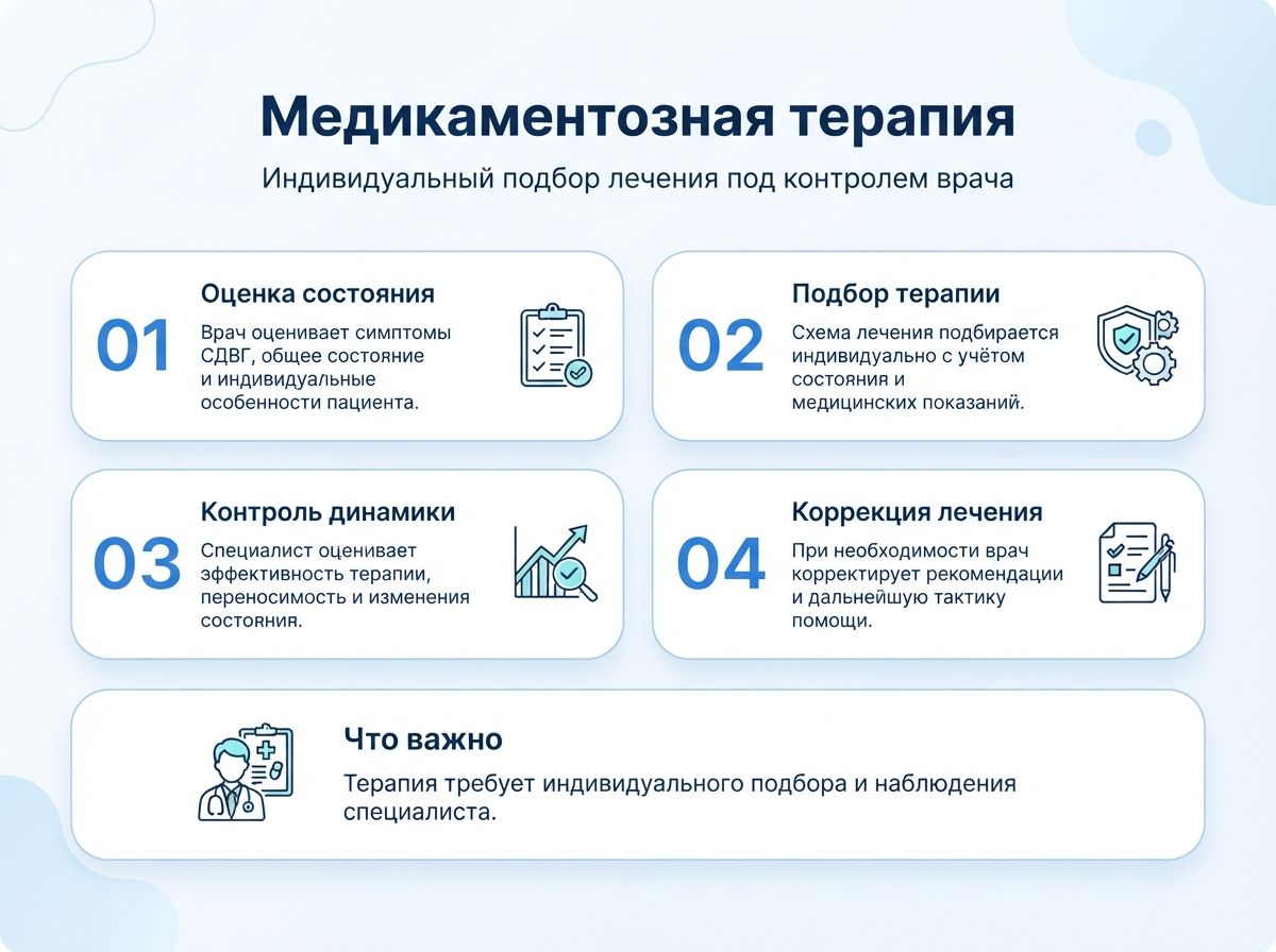 Лечение СДВГ в Ступино у детей и взрослыхинфографика